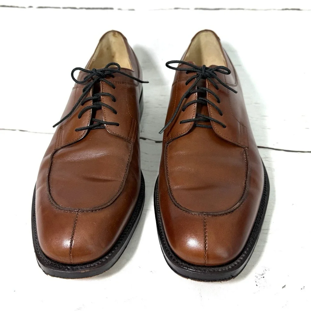 Salvatore Ferragamo Tramezza Shoes Men's 9.5 D Brown   Oxford Old Money Italy